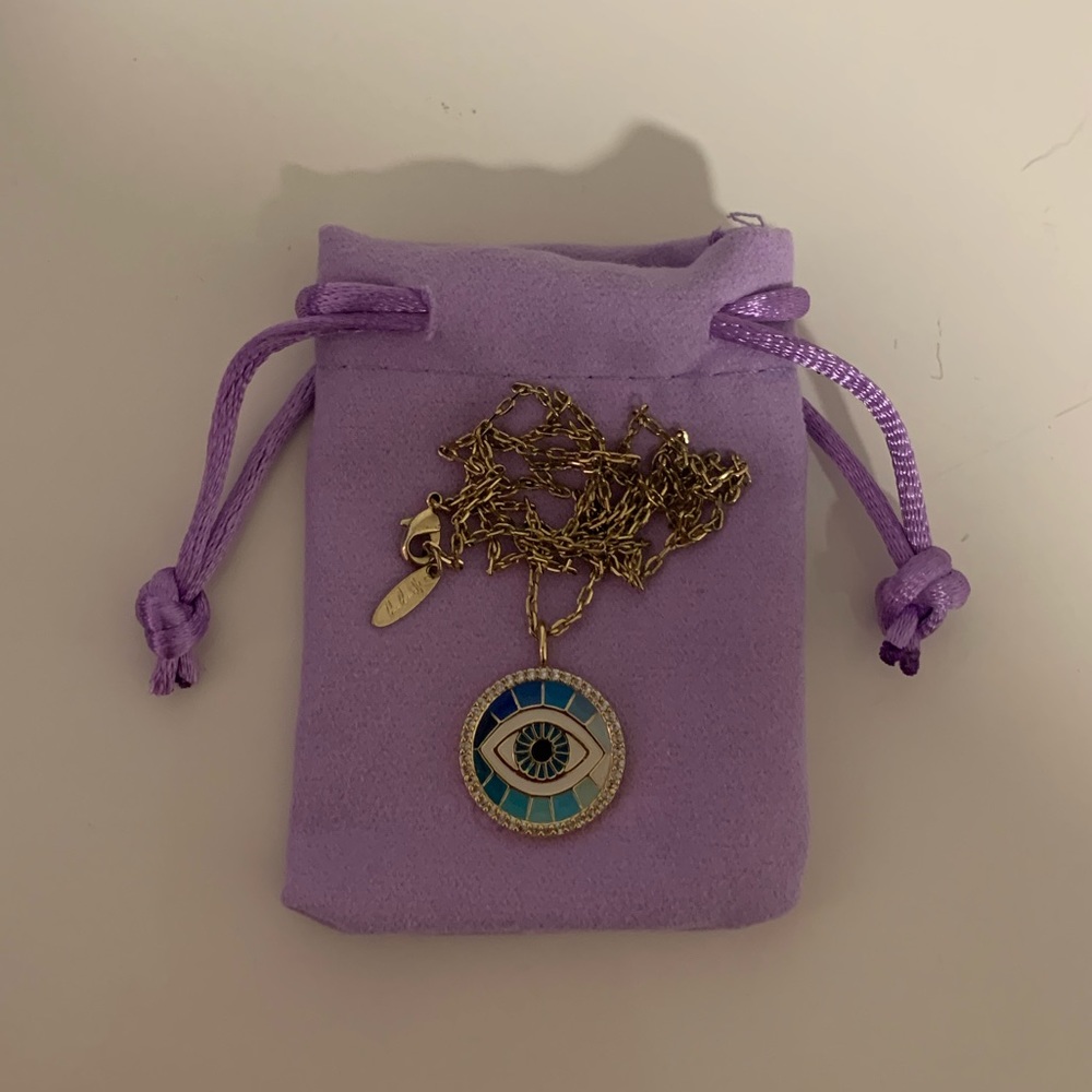 Lulu DK Gold Evil Eye Pendant Necklace